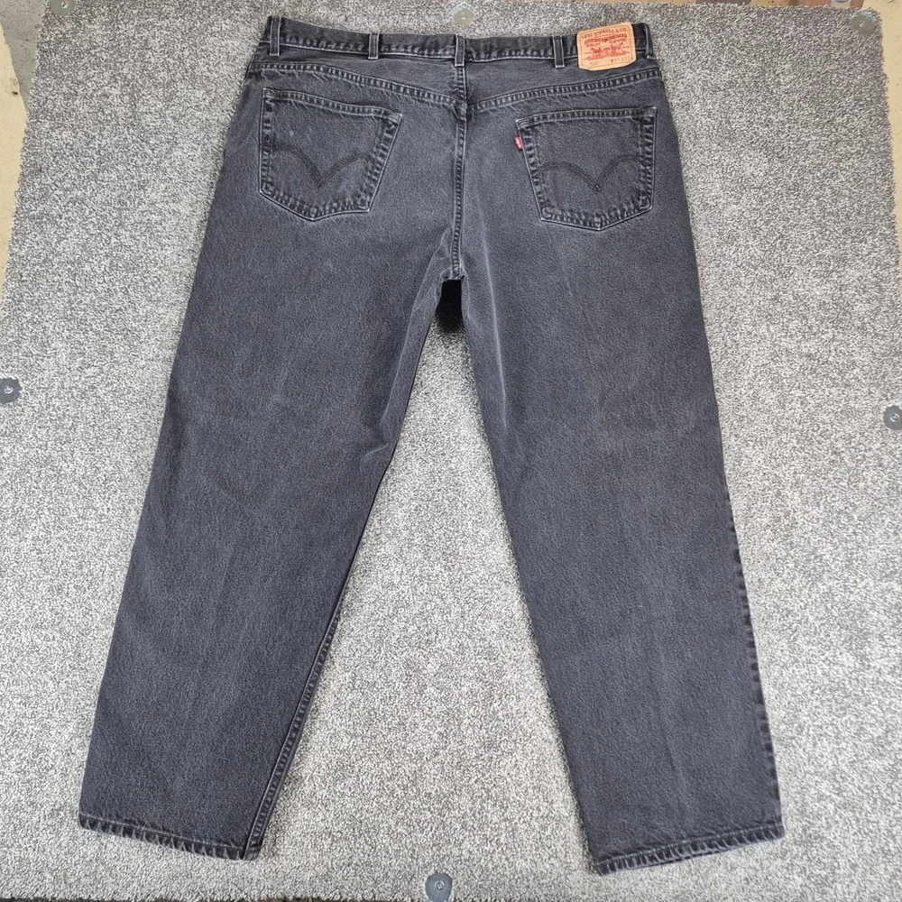 Y2K Levi's 550 Jeans Mens 46x32 Black Relaxed Fit Tapered Leg Denim‎